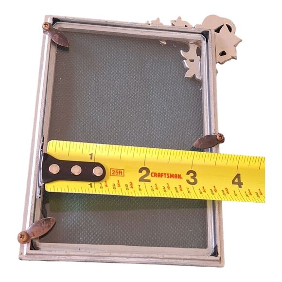 Vintage Andrea by Sadek Brass Folding Easel with ornate glass photo frame 3x5 - Picture 11 of 16